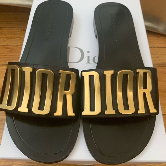 Dior Shoes - Dior Black Gold Logo Diorevolution